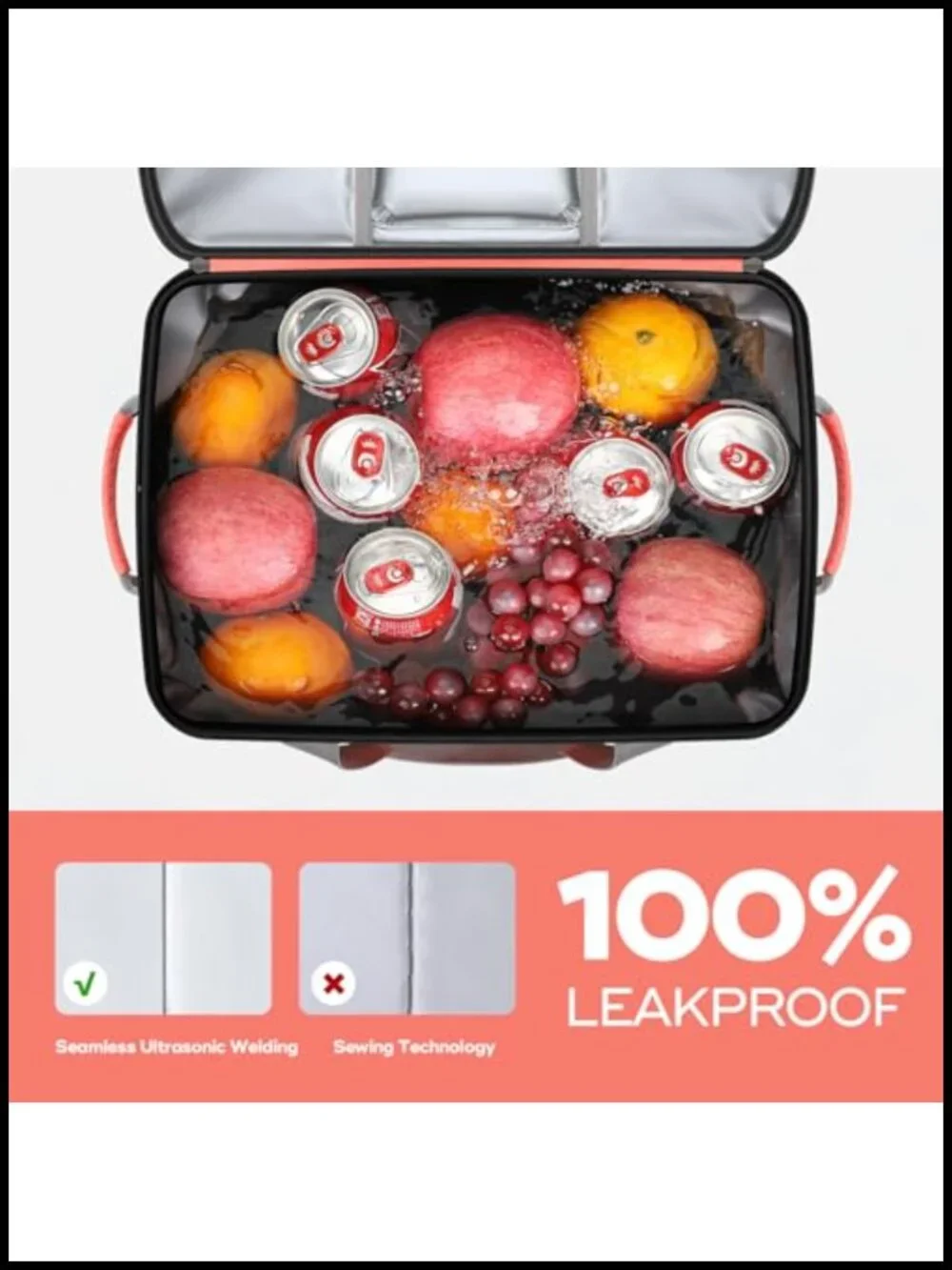 35 Can Soft Cooler Bag Flip-Top Insulated Leak Proof Camping Picnic Outdoor